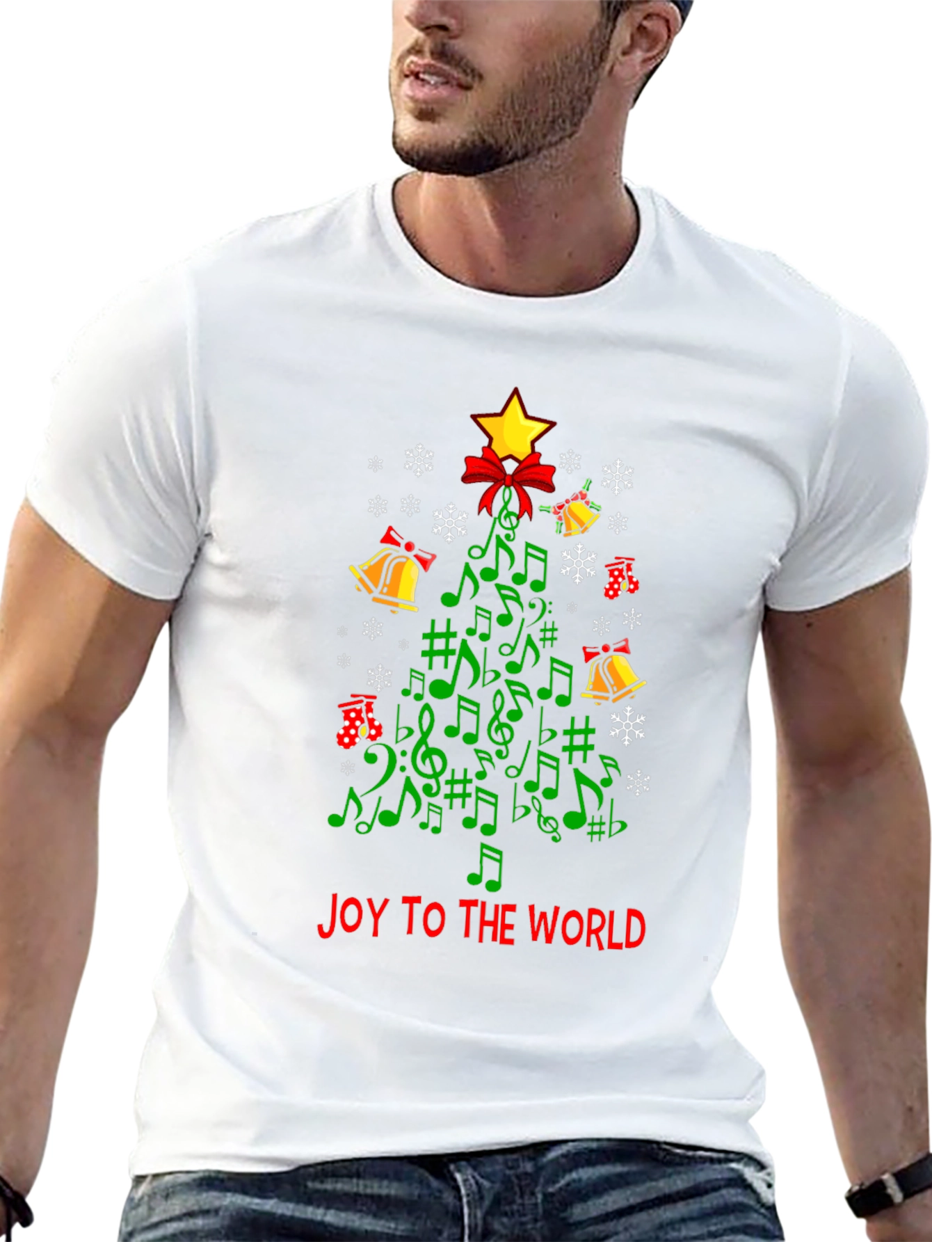 Festive Music Notes Christmas Tree T-Shirt