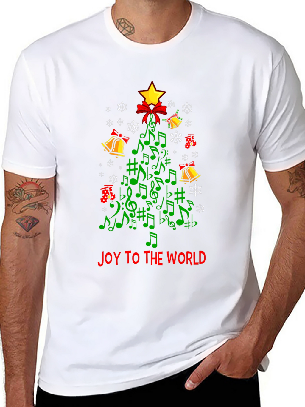 Festive Music Notes Christmas Tree T-Shirt