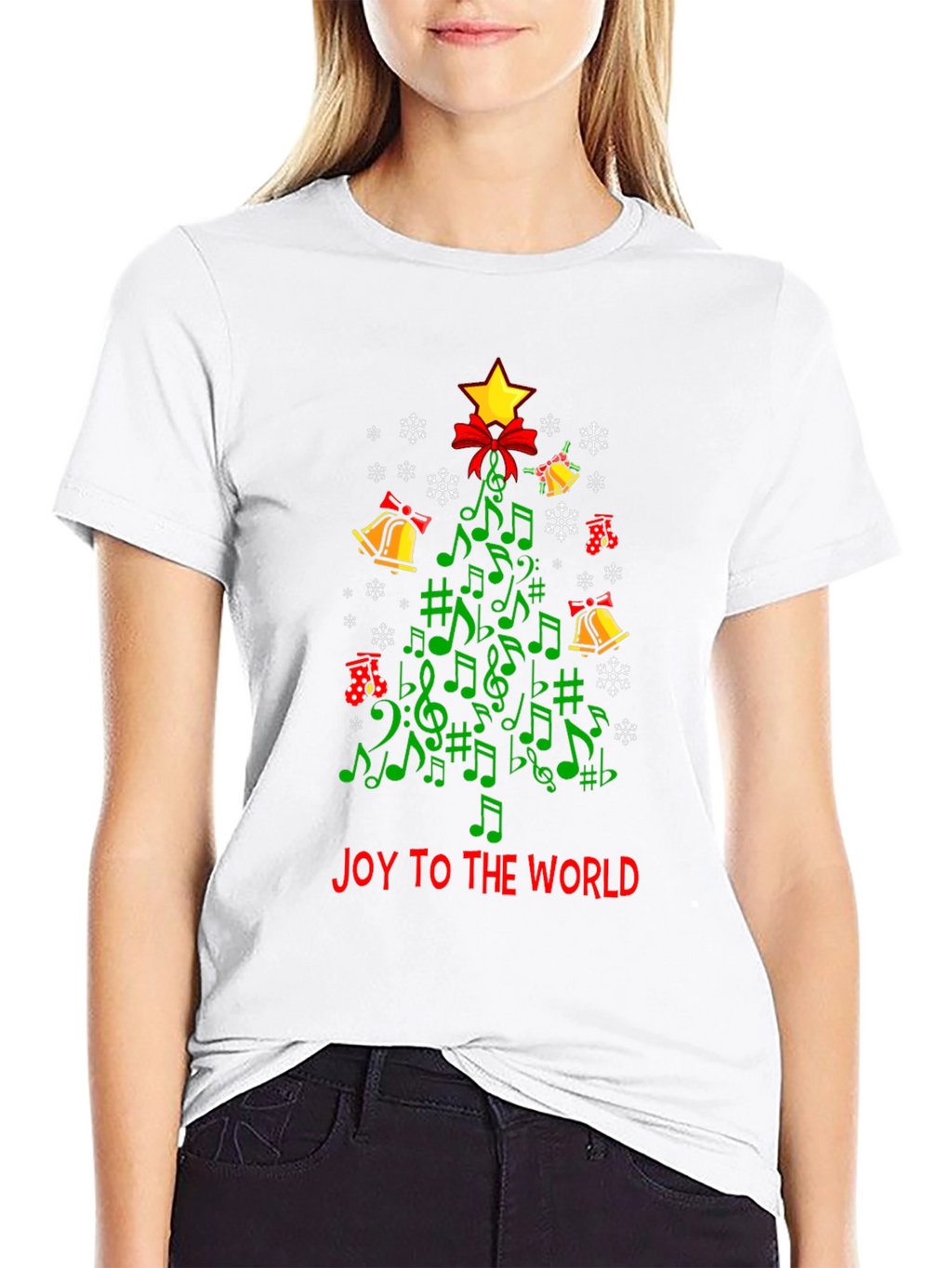 Festive Music Notes Christmas Tree T-Shirt