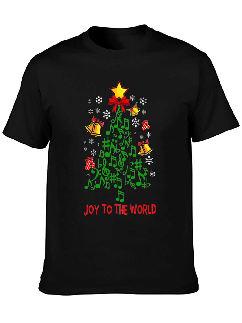 Festive Music Notes Christmas Tree T-Shirt