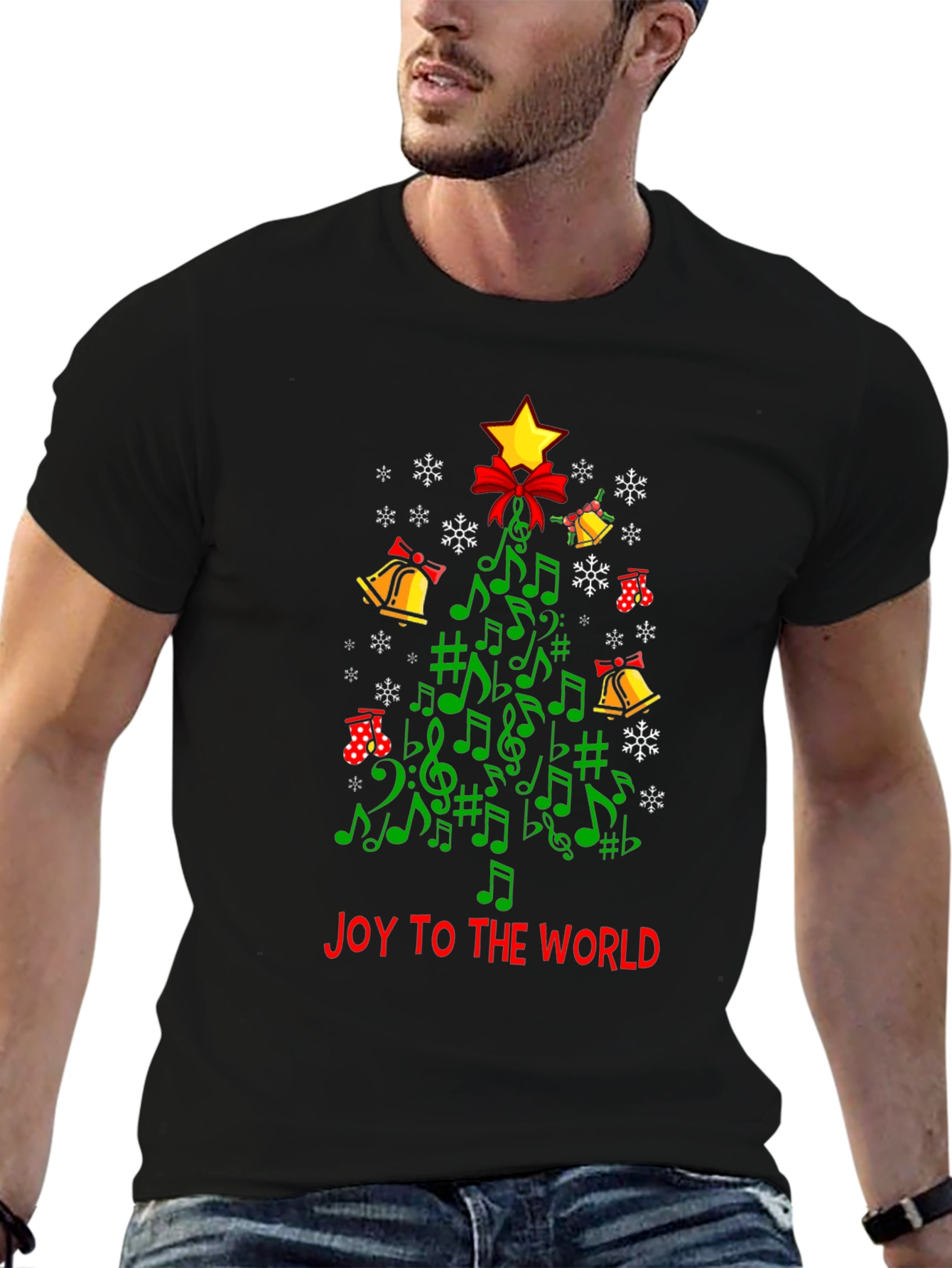 Festive Music Notes Christmas Tree T-Shirt