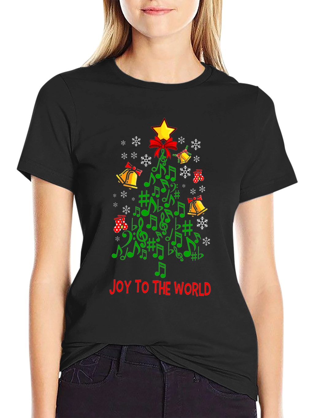 Festive Music Notes Christmas Tree T-Shirt