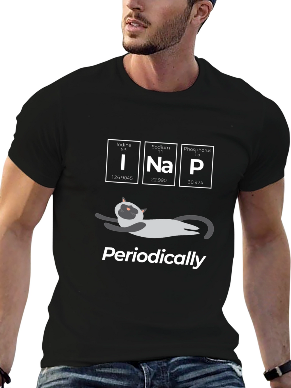Funny Science Cat T-Shirt - Periodic Naps