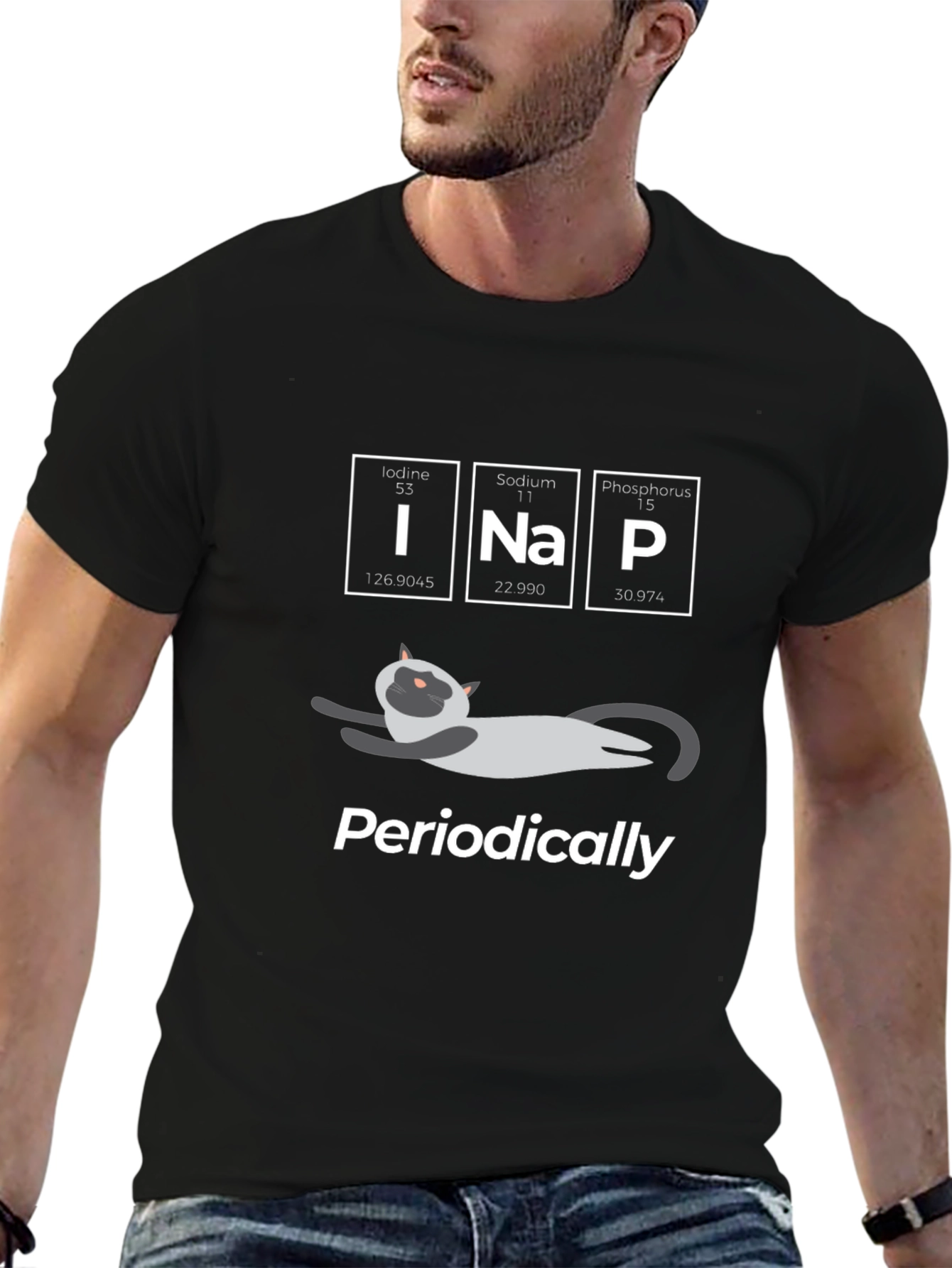 Funny Science Cat T-Shirt - Periodic Naps
