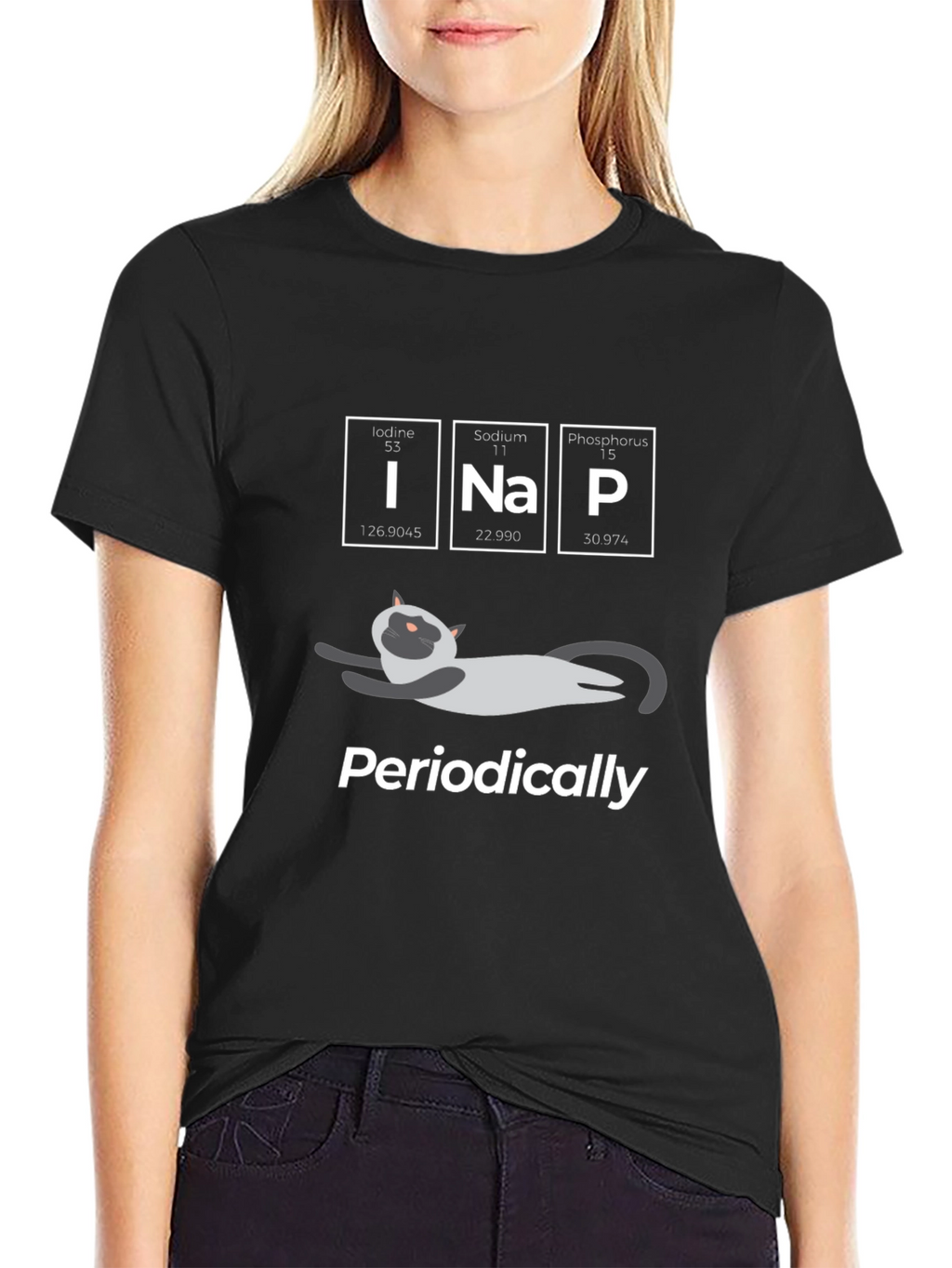 Funny Science Cat T-Shirt - Periodic Naps