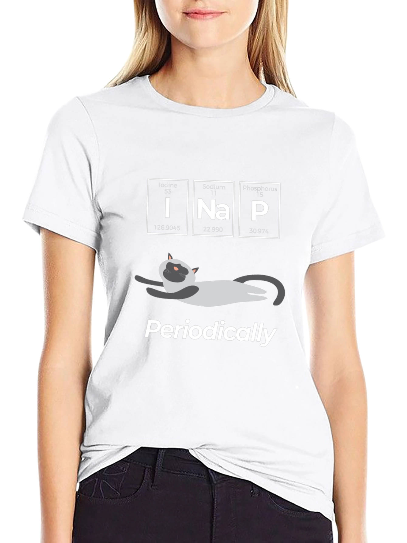 Funny Science Cat T-Shirt - Periodic Naps