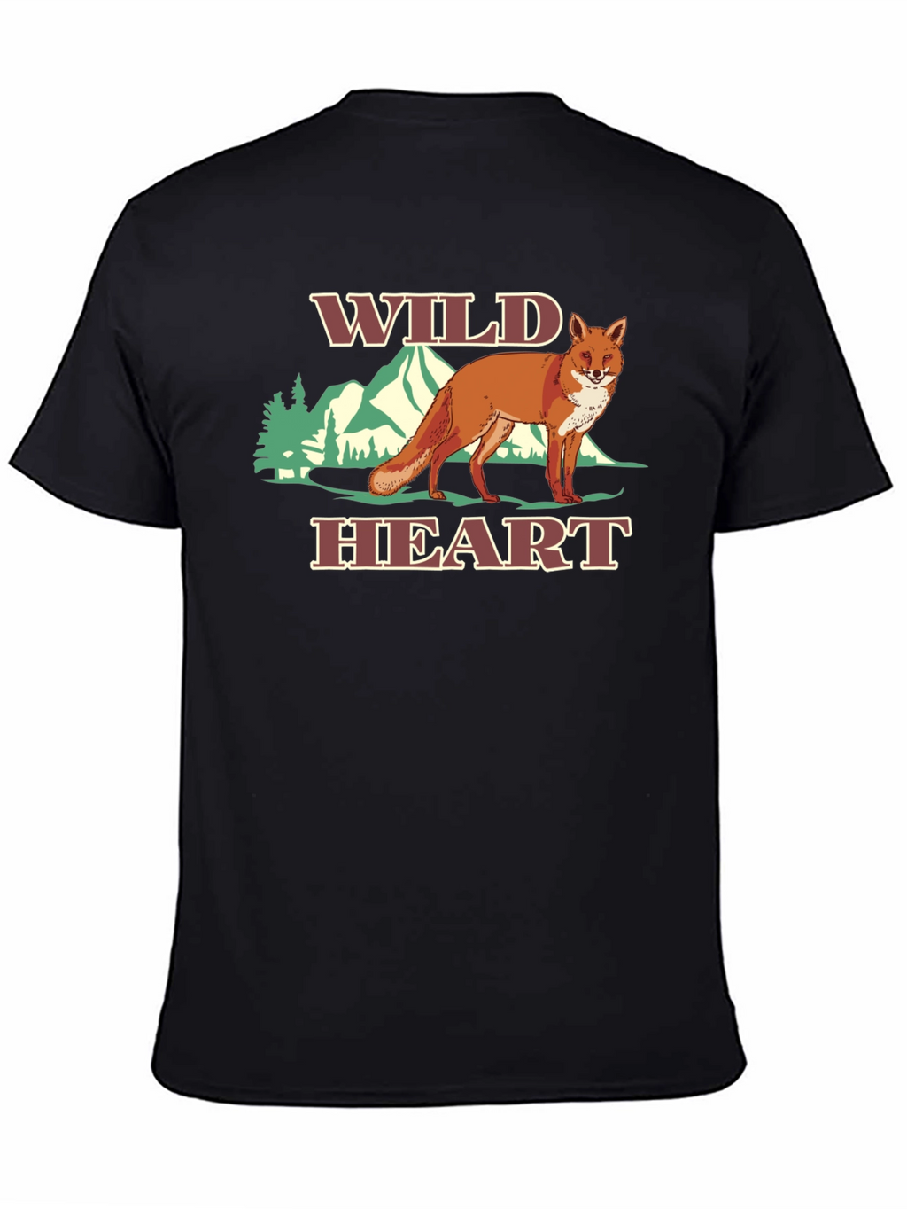 Wild Heart Fox Graphic Tee - Black T-Shirt
