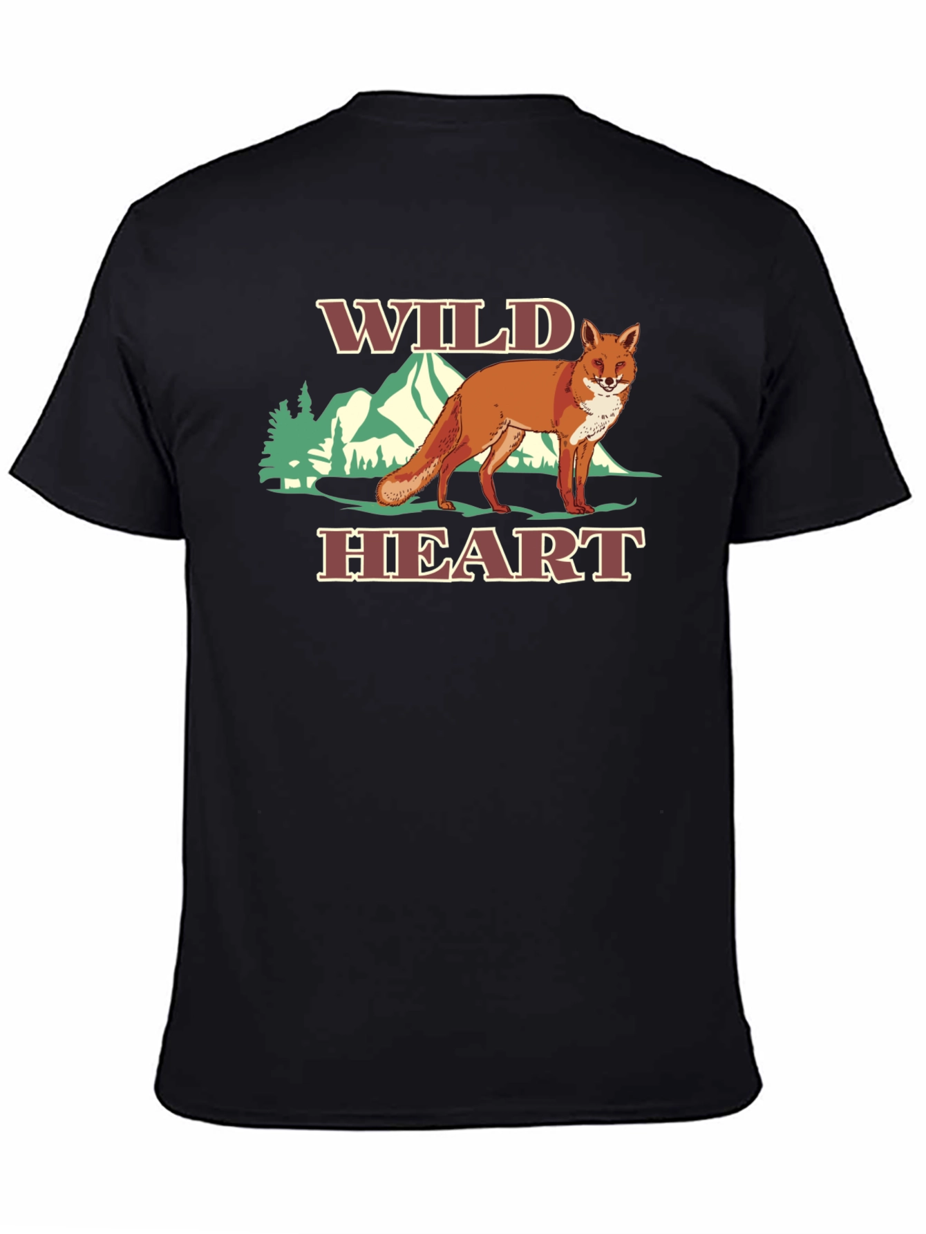 Wild Heart Fox Graphic Tee - Black T-Shirt