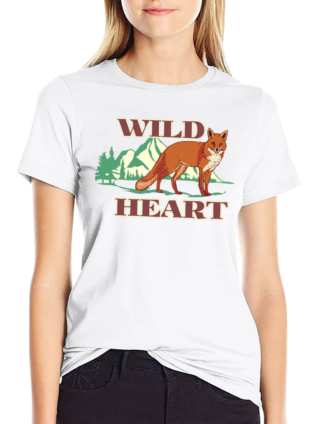 Wild Heart Fox Graphic Tee - Black T-Shirt