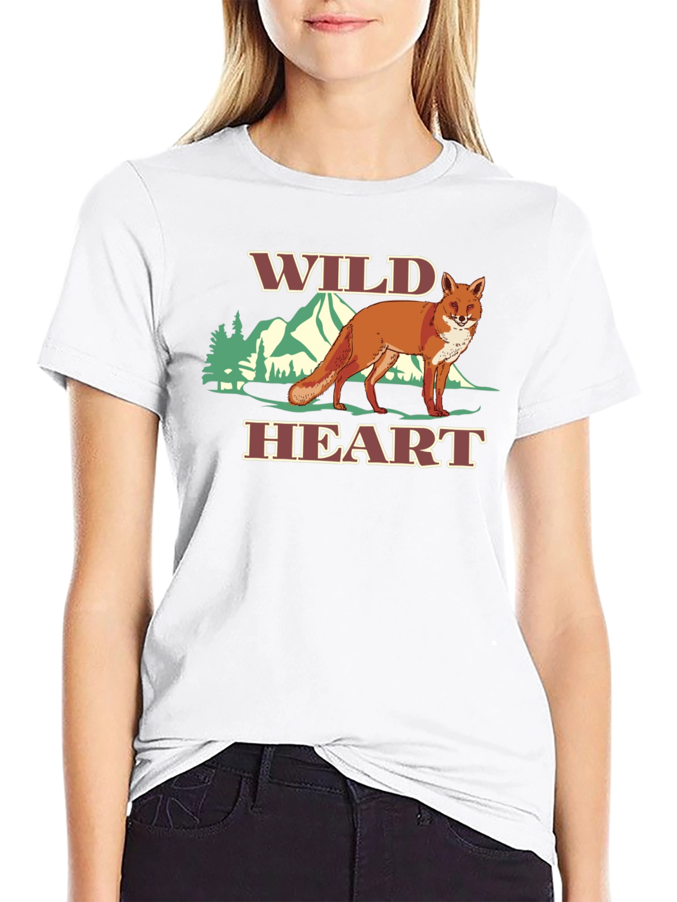 Wild Heart Fox Graphic Tee - Black T-Shirt