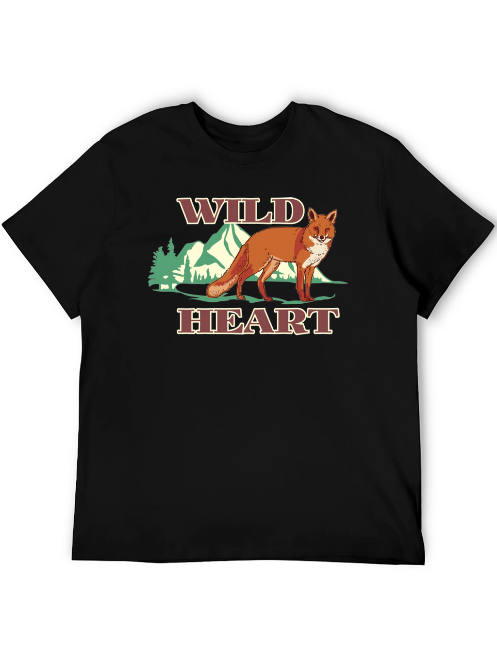 Wild Heart Fox Graphic Tee - Black T-Shirt