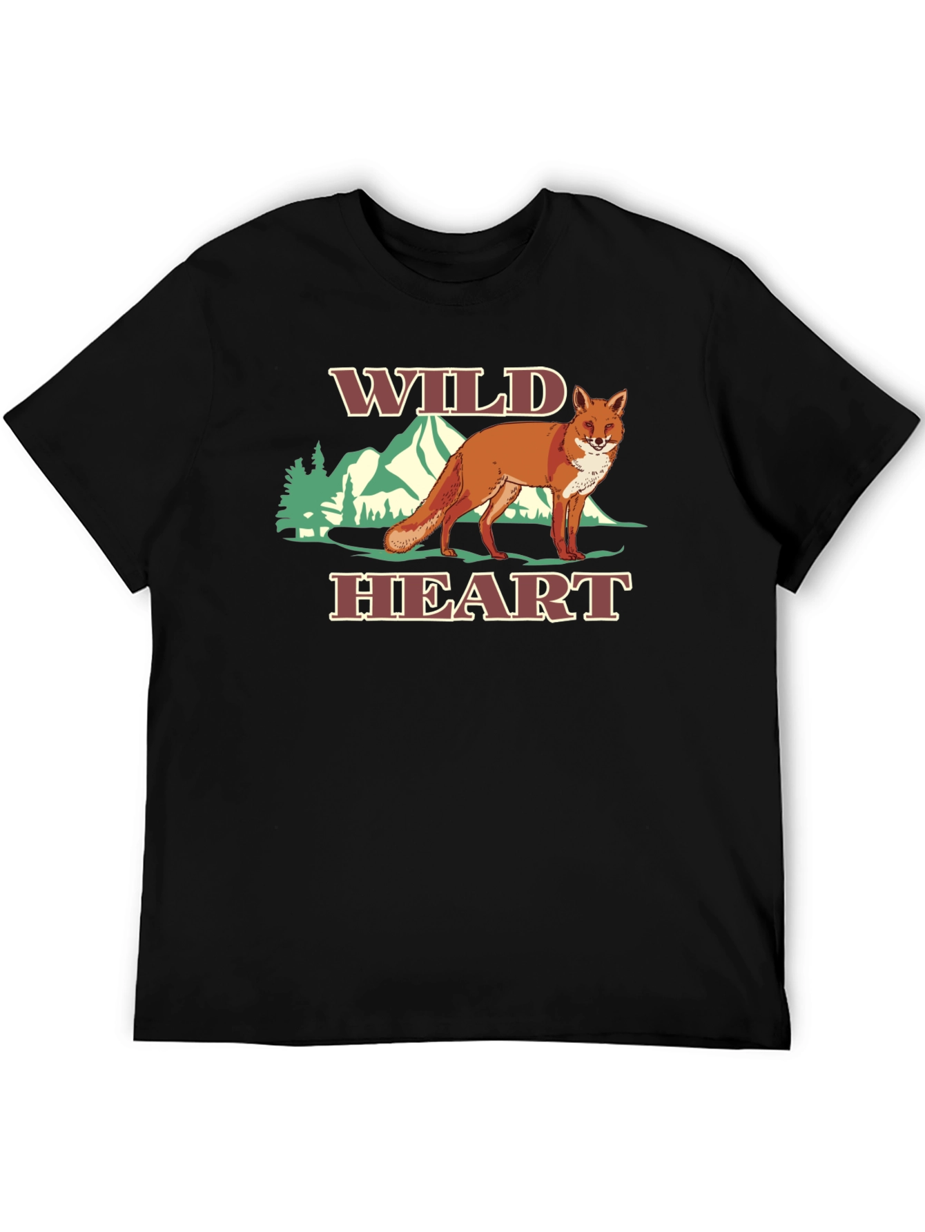 Wild Heart Fox Graphic Tee - Black T-Shirt
