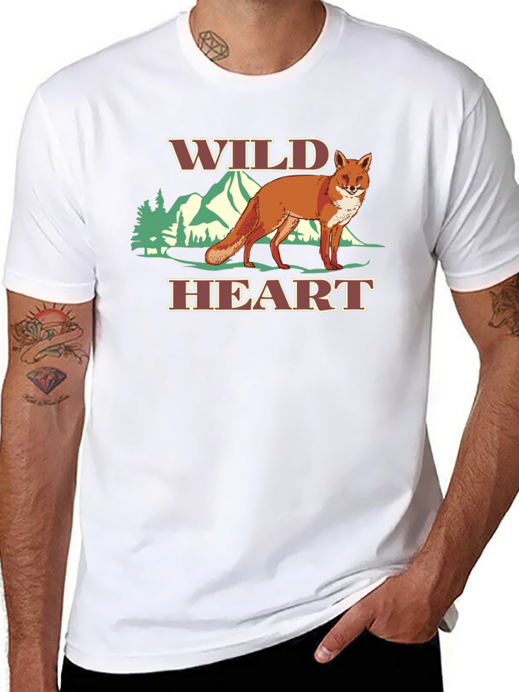 Wild Heart Fox Graphic Tee - Black T-Shirt