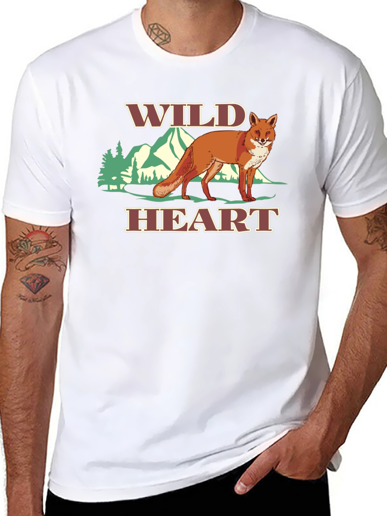 Wild Heart Fox Graphic Tee - Black T-Shirt