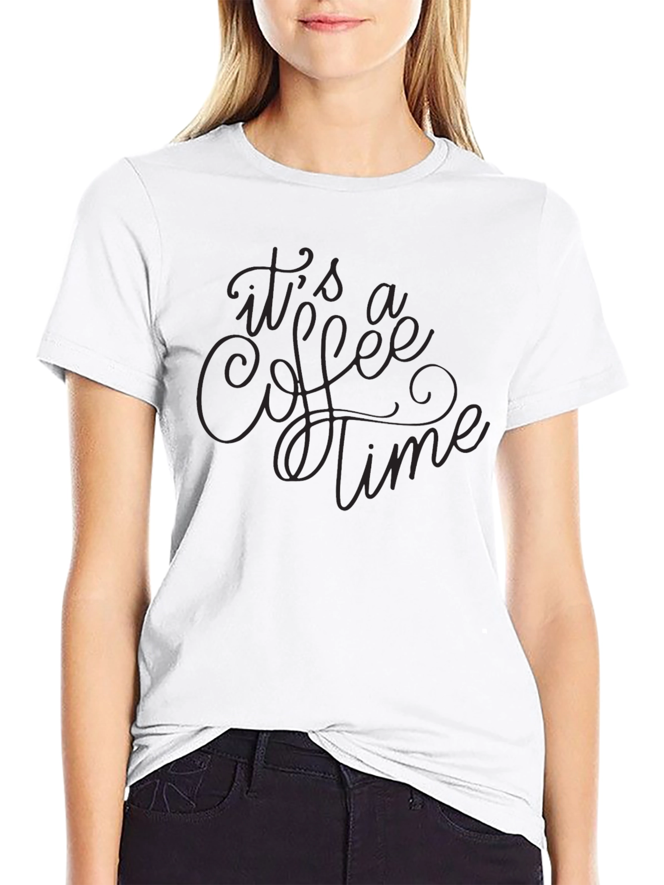 Its Coffee Time Black Graphic Tee