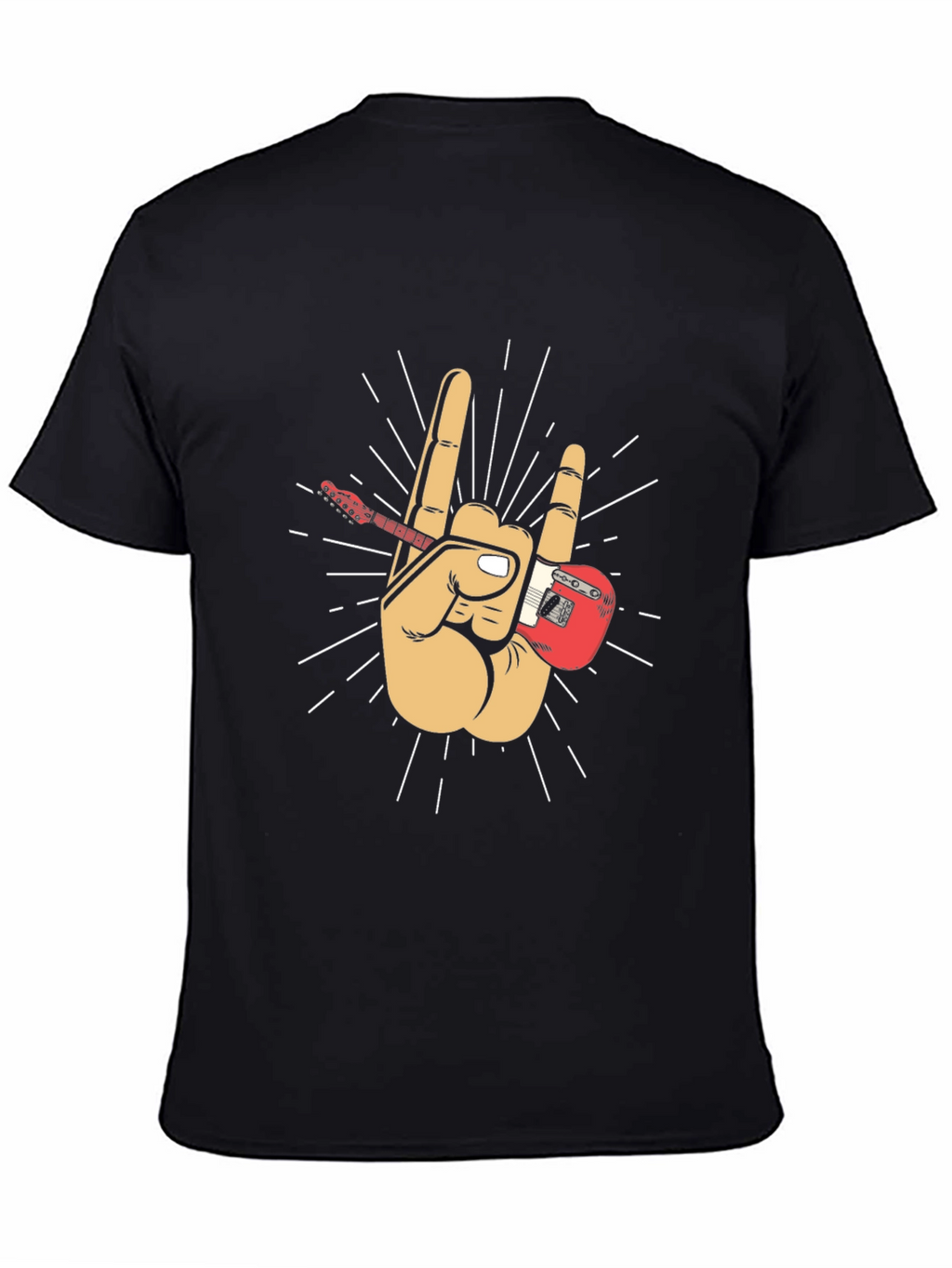 Rock On! Guitar Hand Black T-Shirt
