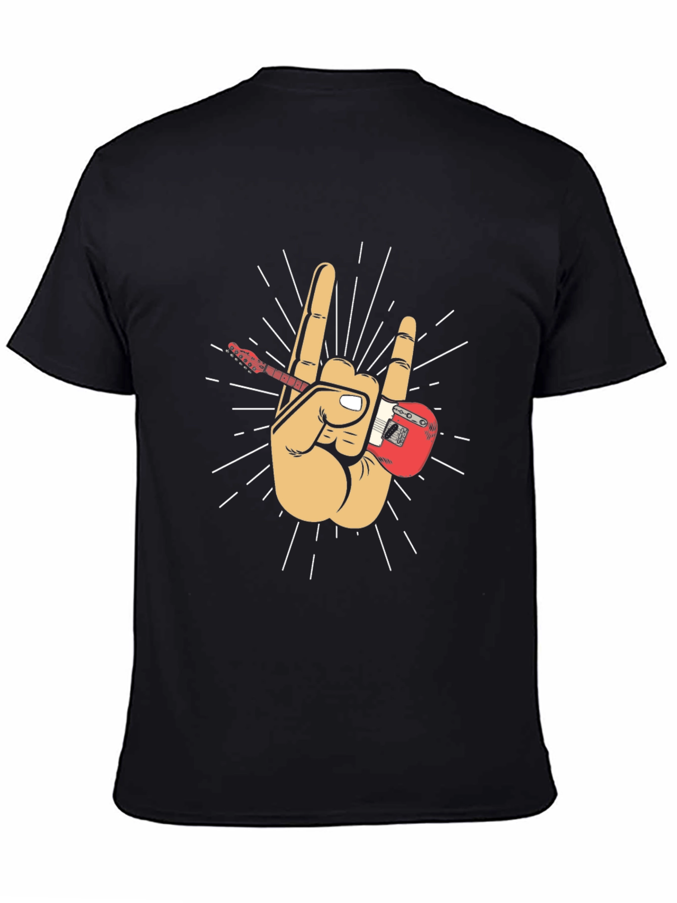 Rock On! Guitar Hand Black T-Shirt