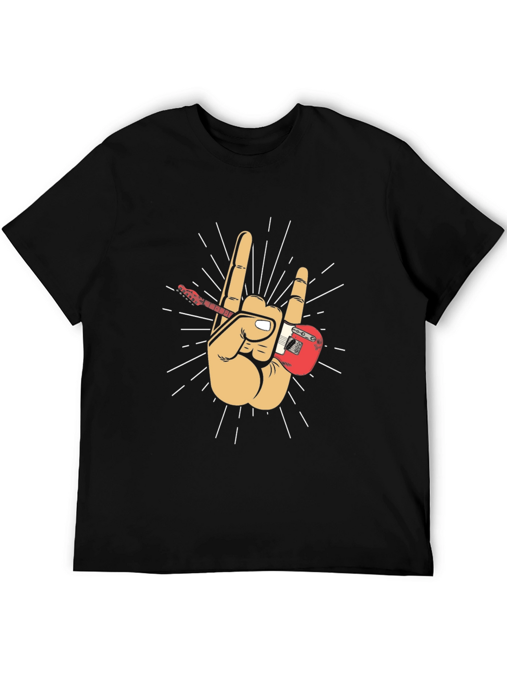 Rock On! Guitar Hand Black T-Shirt