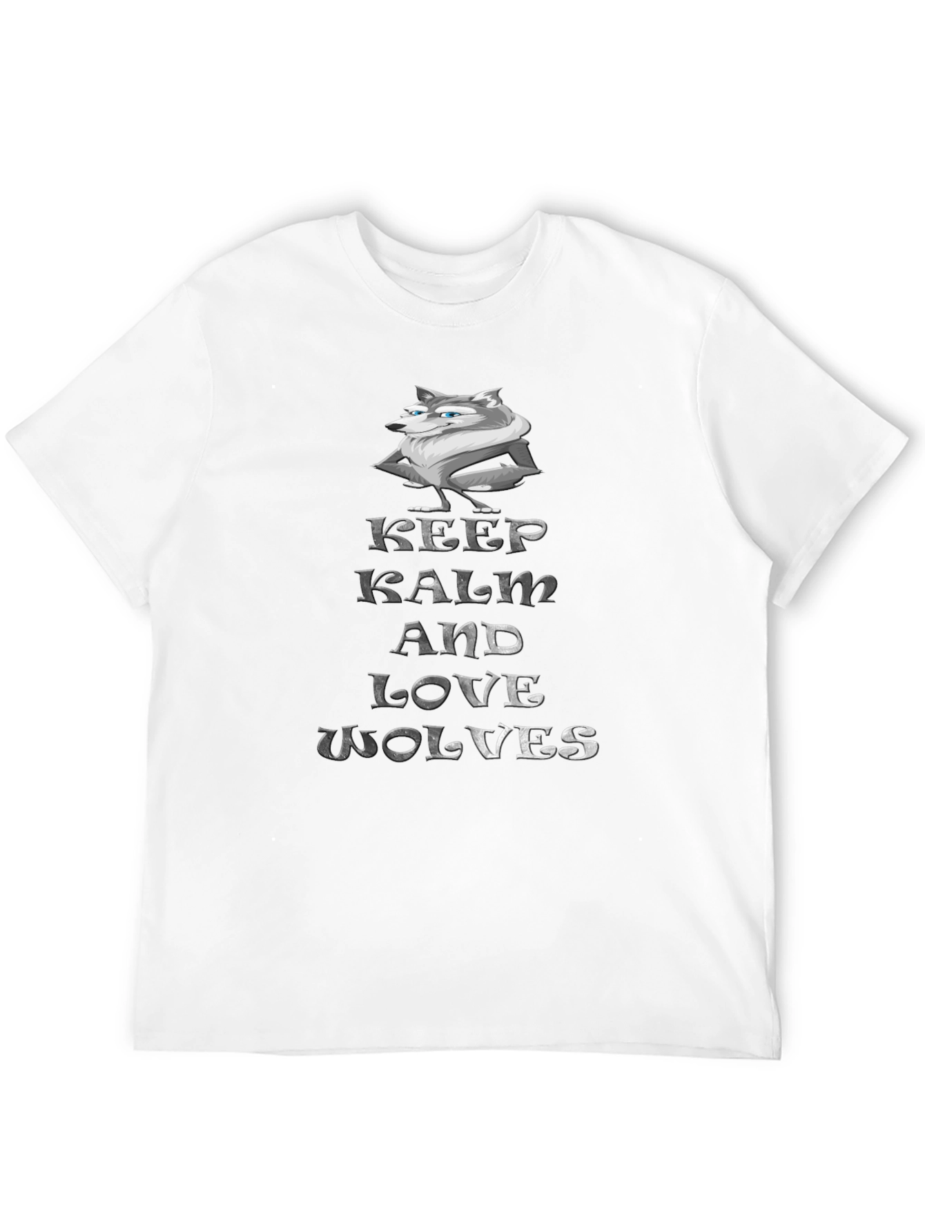 Keep Calm and Love Wolves Graphic T-Shirt