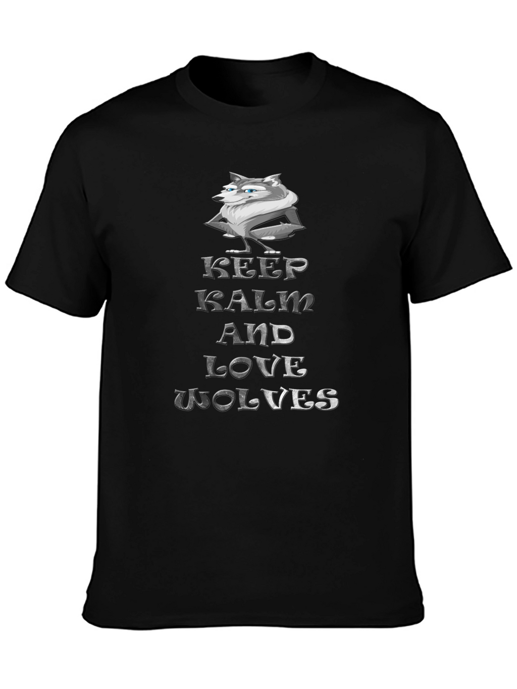 Keep Calm and Love Wolves Graphic T-Shirt