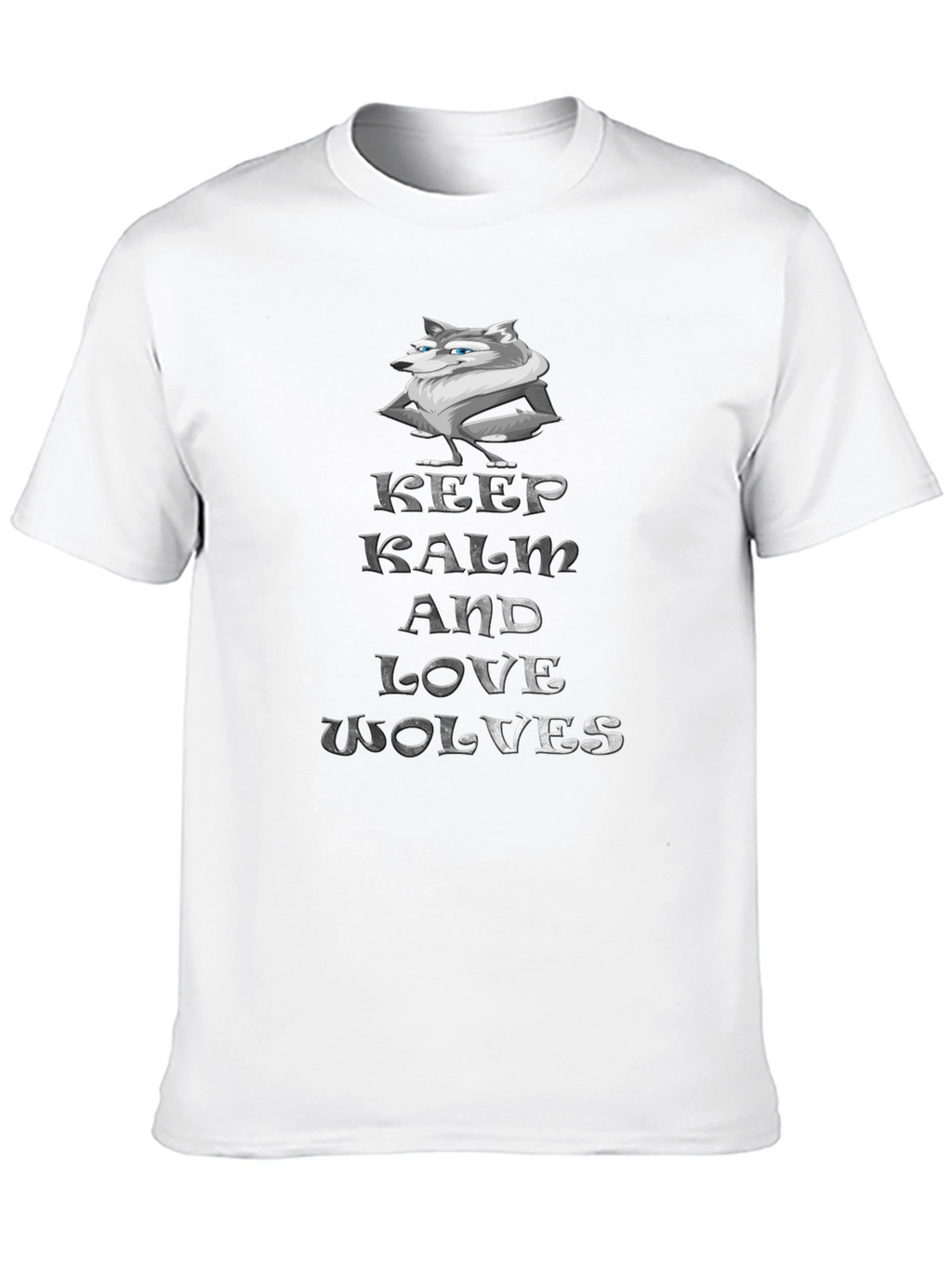 Keep Calm and Love Wolves Graphic T-Shirt