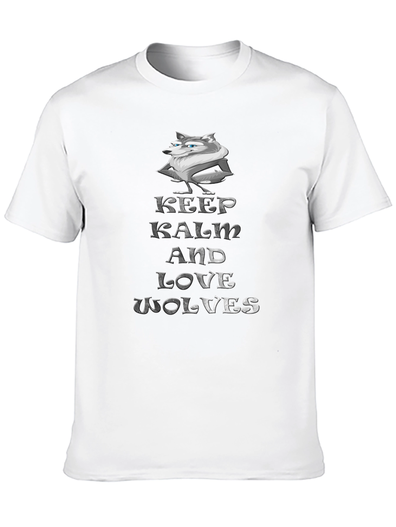 Keep Calm and Love Wolves Graphic T-Shirt
