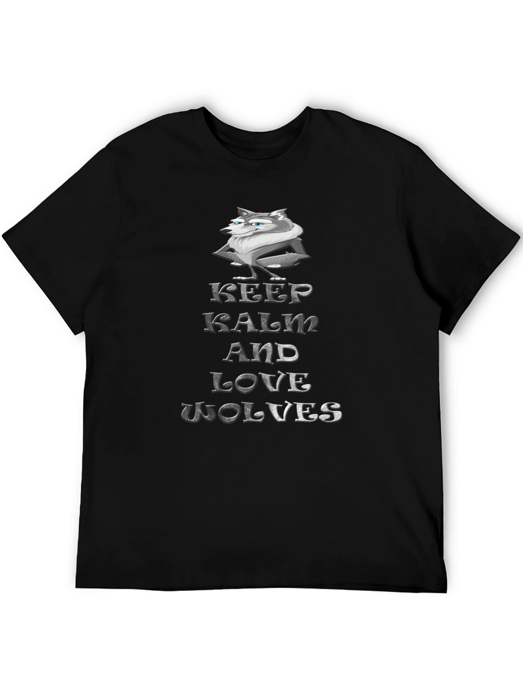 Keep Calm and Love Wolves Graphic T-Shirt