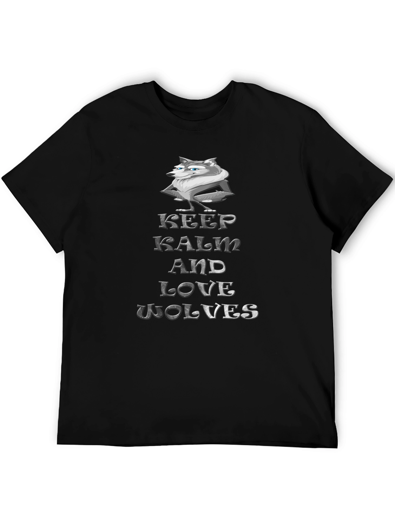 Keep Calm and Love Wolves Graphic T-Shirt
