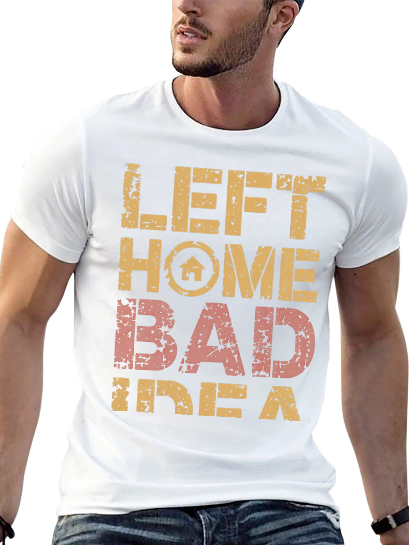 Left Home Bad Idea T-Shirt Novelty Graphic Tee