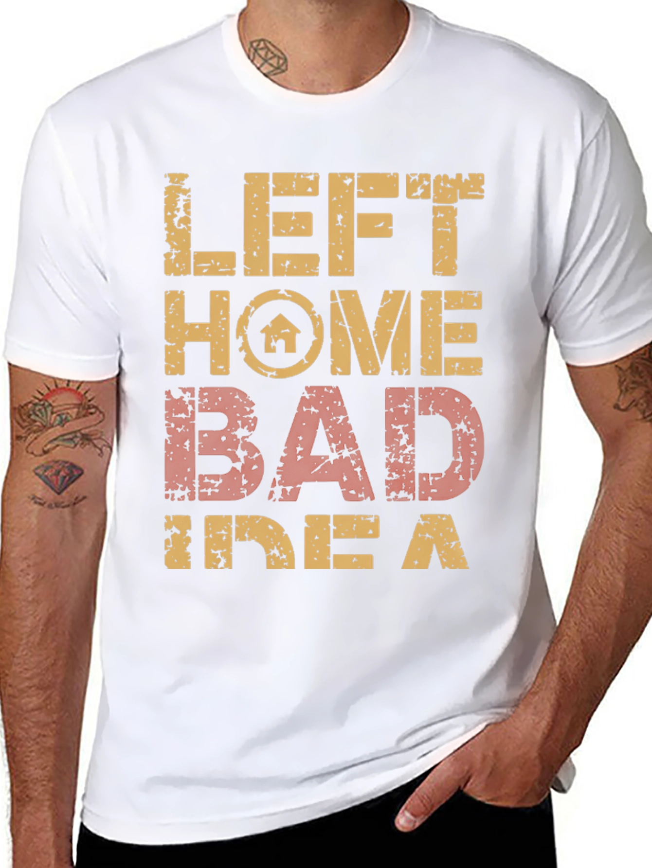 Left Home Bad Idea T-Shirt Novelty Graphic Tee