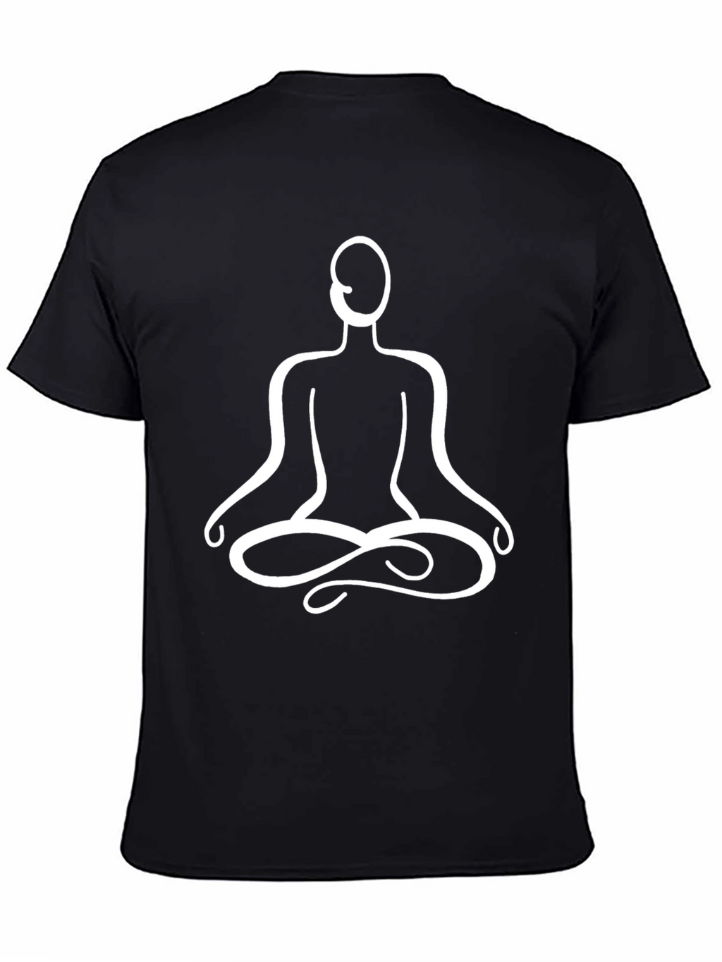 Meditative Pose Graphic Tee - Black Cotton Shirt