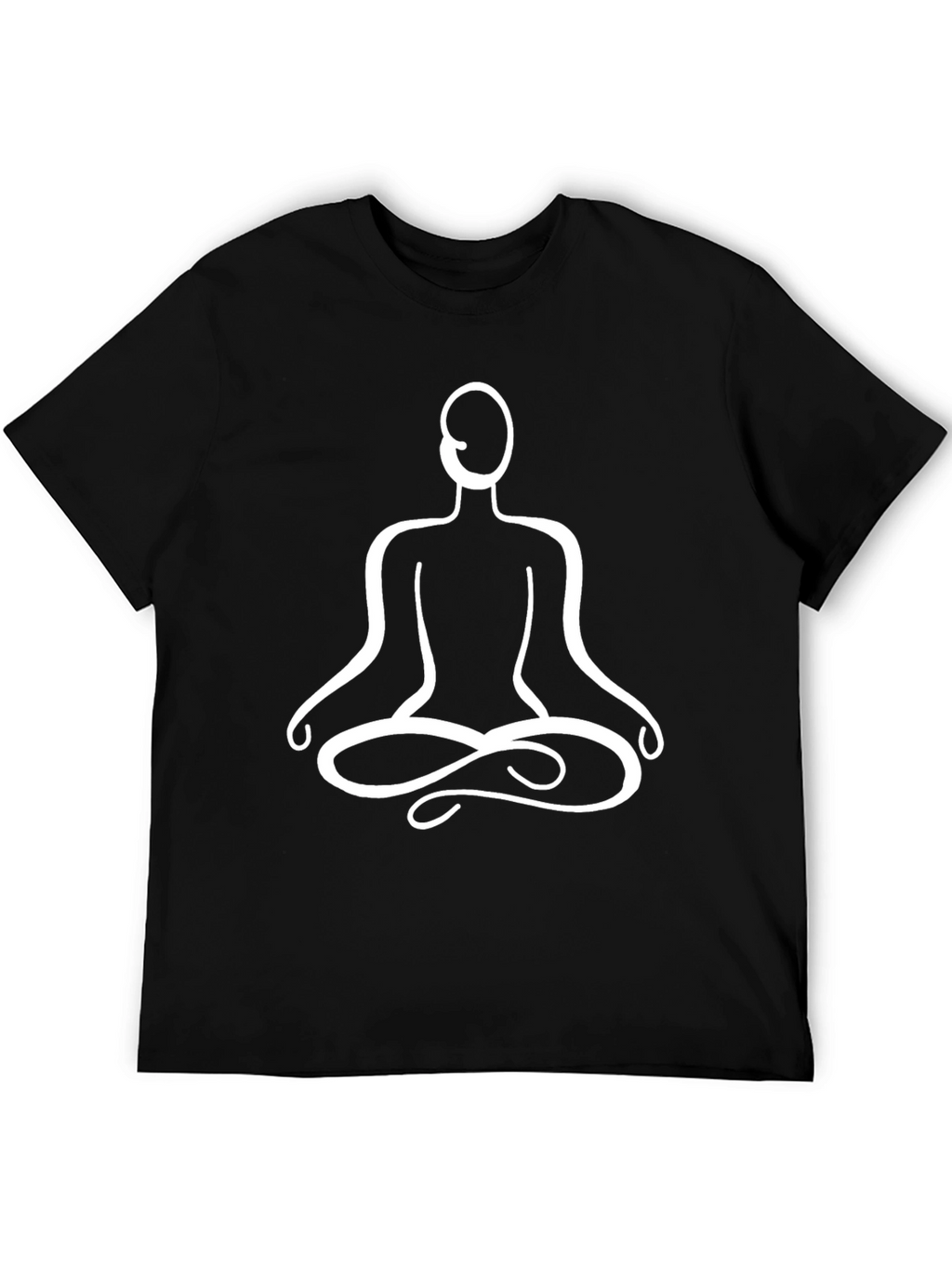 Meditative Pose Graphic Tee - Black Cotton Shirt