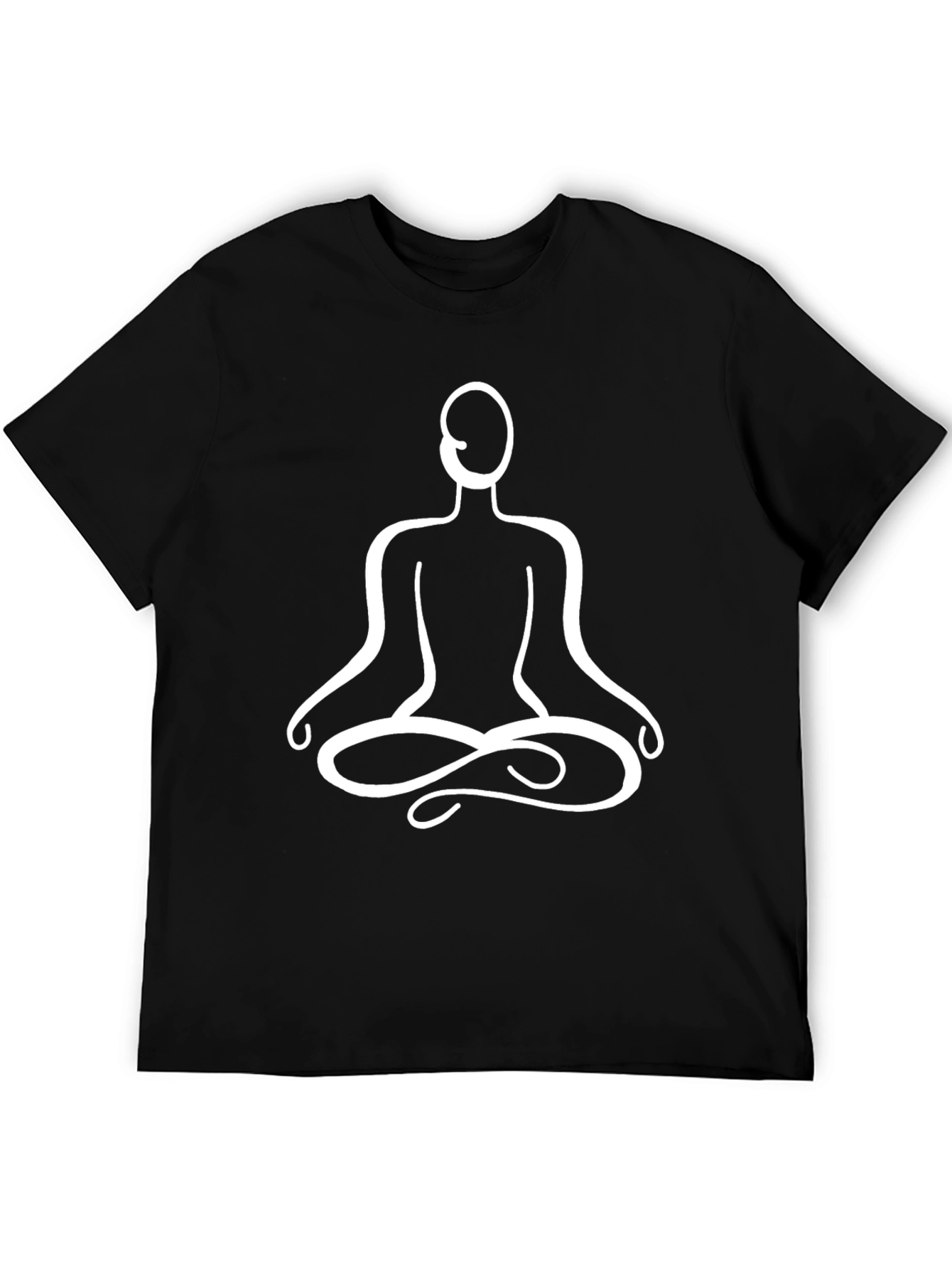 Meditative Pose Graphic Tee - Black Cotton Shirt