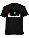 Cosmic Dreamer Black T-Shirt - Space Scene