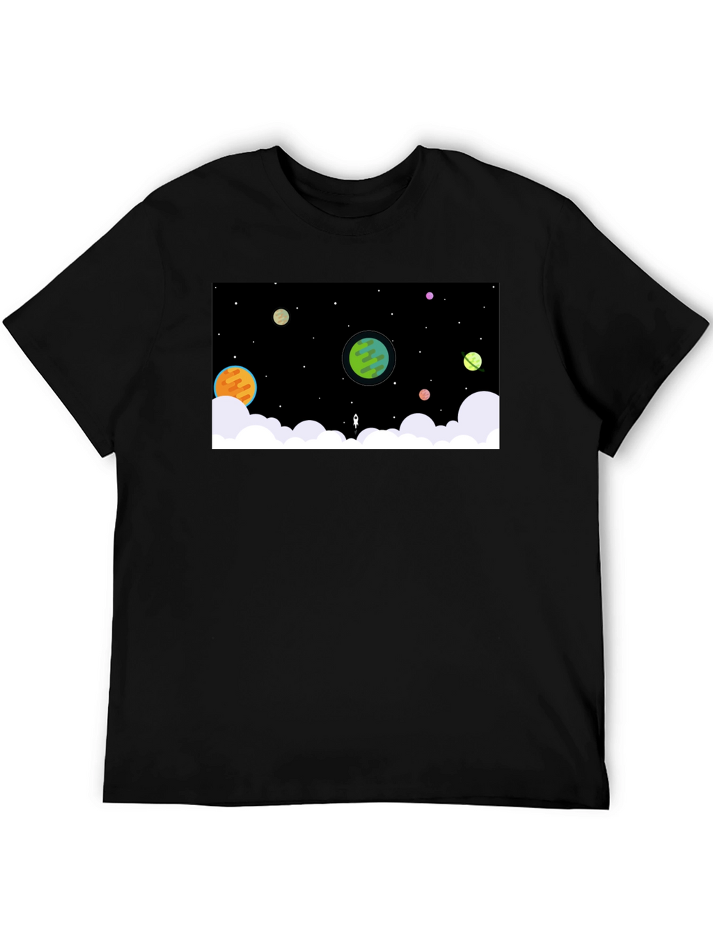 Cosmic Dreamer Black T-Shirt - Space Scene