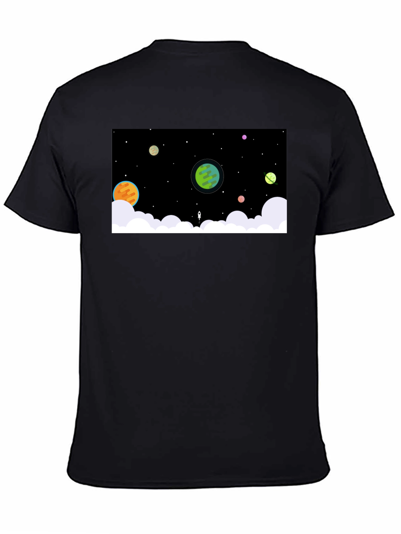 Cosmic Dreamer Black T-Shirt - Space Scene