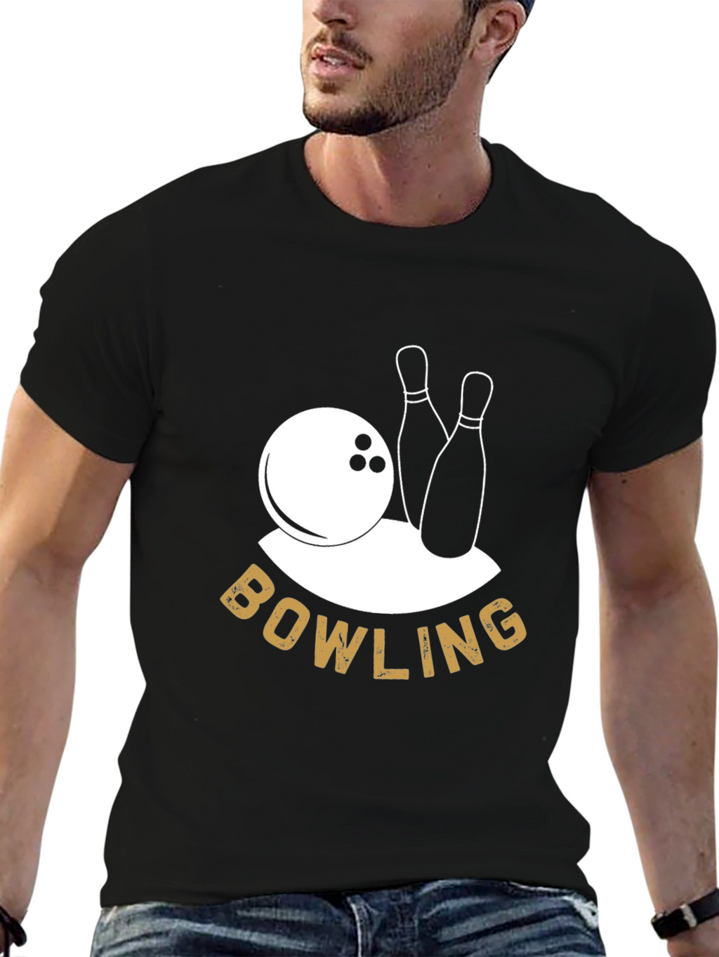 Bowling Graphic Tee - Black