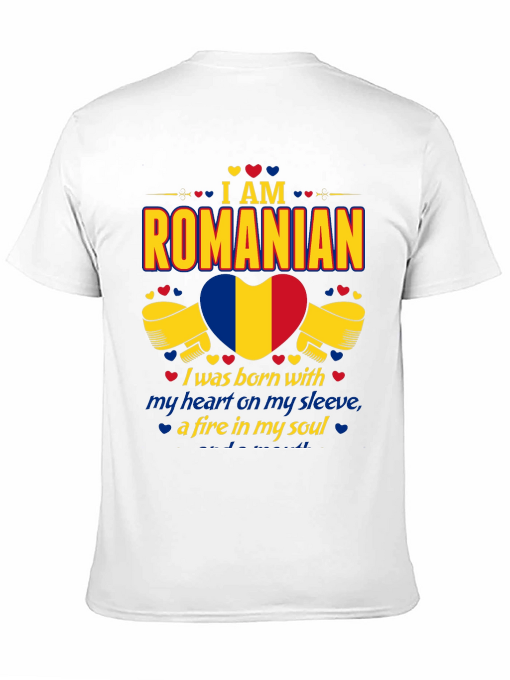 I am Romanian Heart Flag Graphic T-Shirt