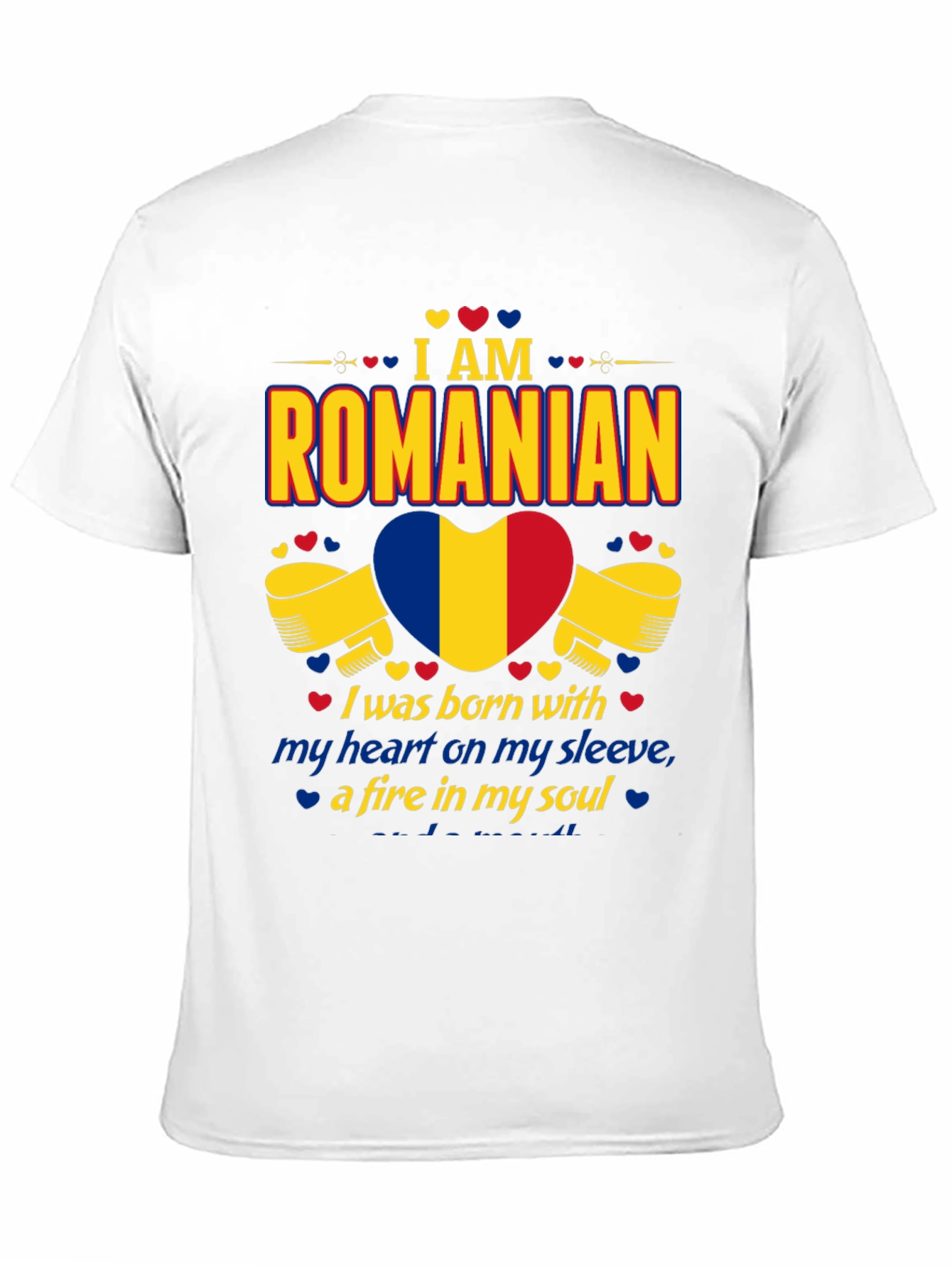 I am Romanian Heart Flag Graphic T-Shirt