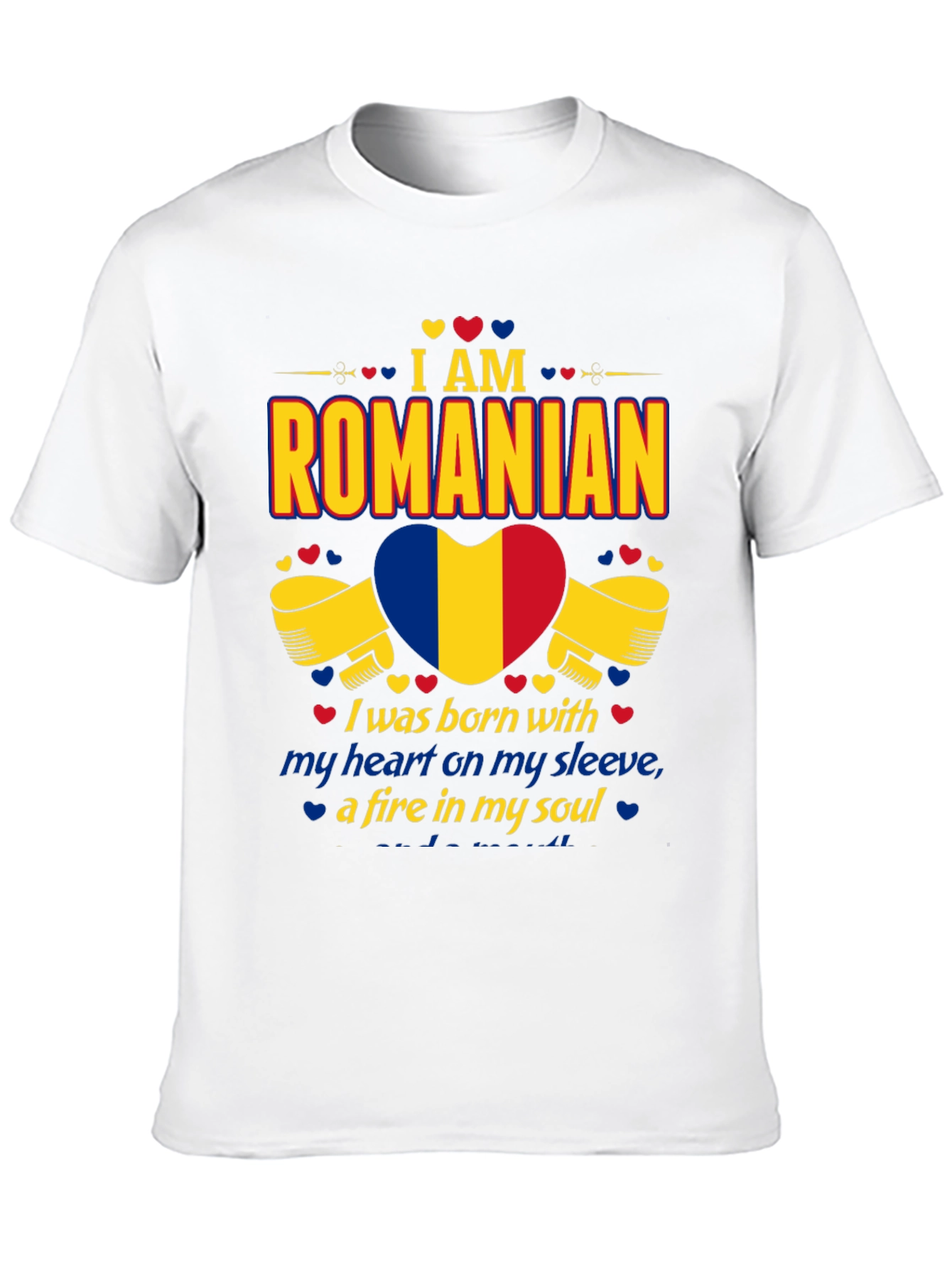 I am Romanian Heart Flag Graphic T-Shirt