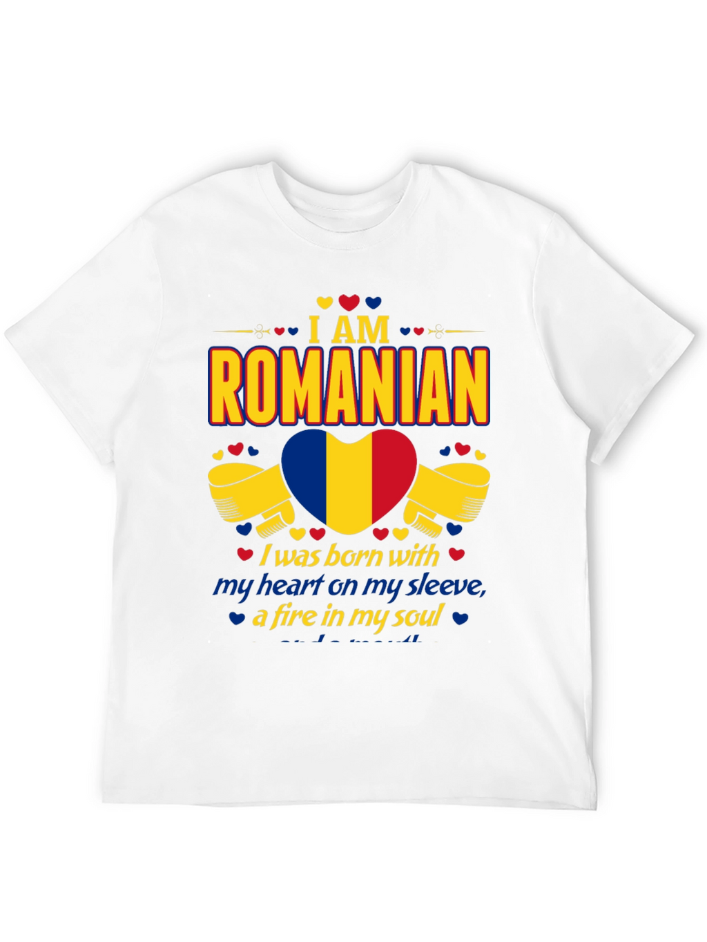 I am Romanian Heart Flag Graphic T-Shirt