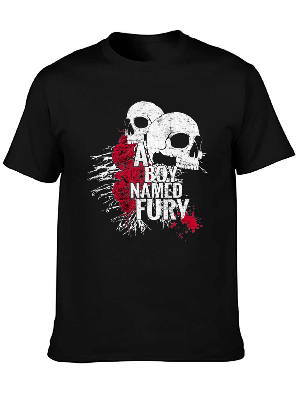 A Boy Named Fury Skull & Roses Graphic T-Shirt
