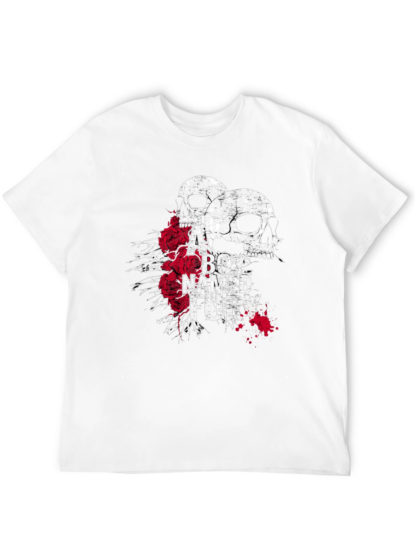 A Boy Named Fury Skull & Roses Graphic T-Shirt