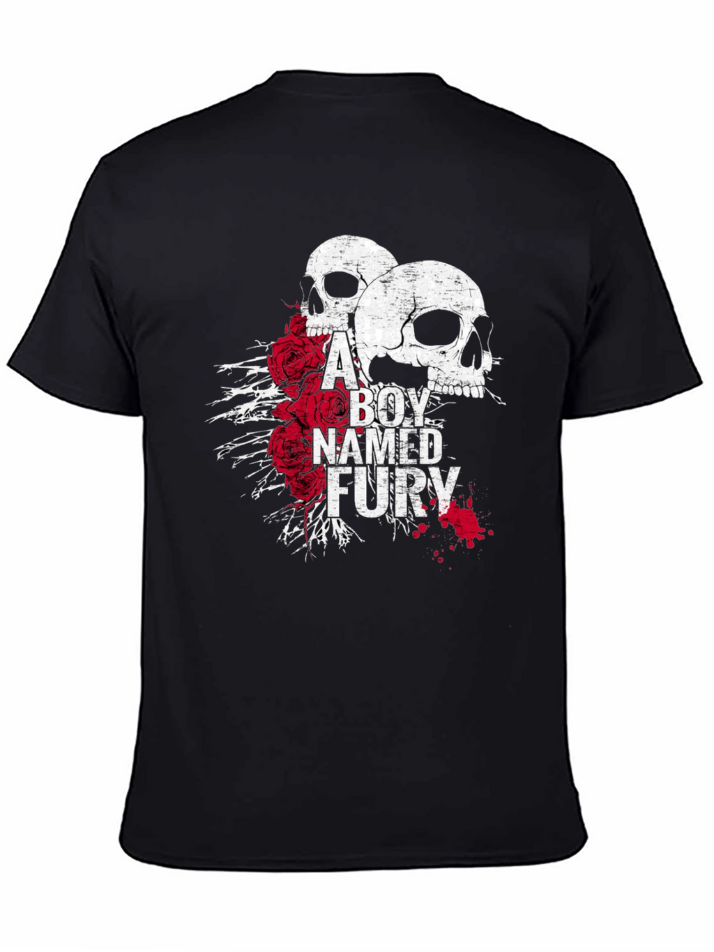 A Boy Named Fury Skull & Roses Graphic T-Shirt