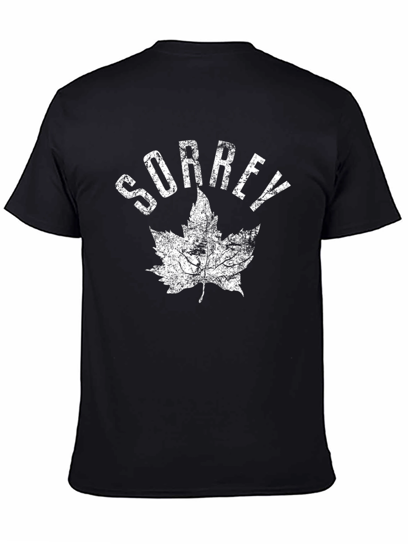 Sorrey T-Shirt with Maple Leaf - Black