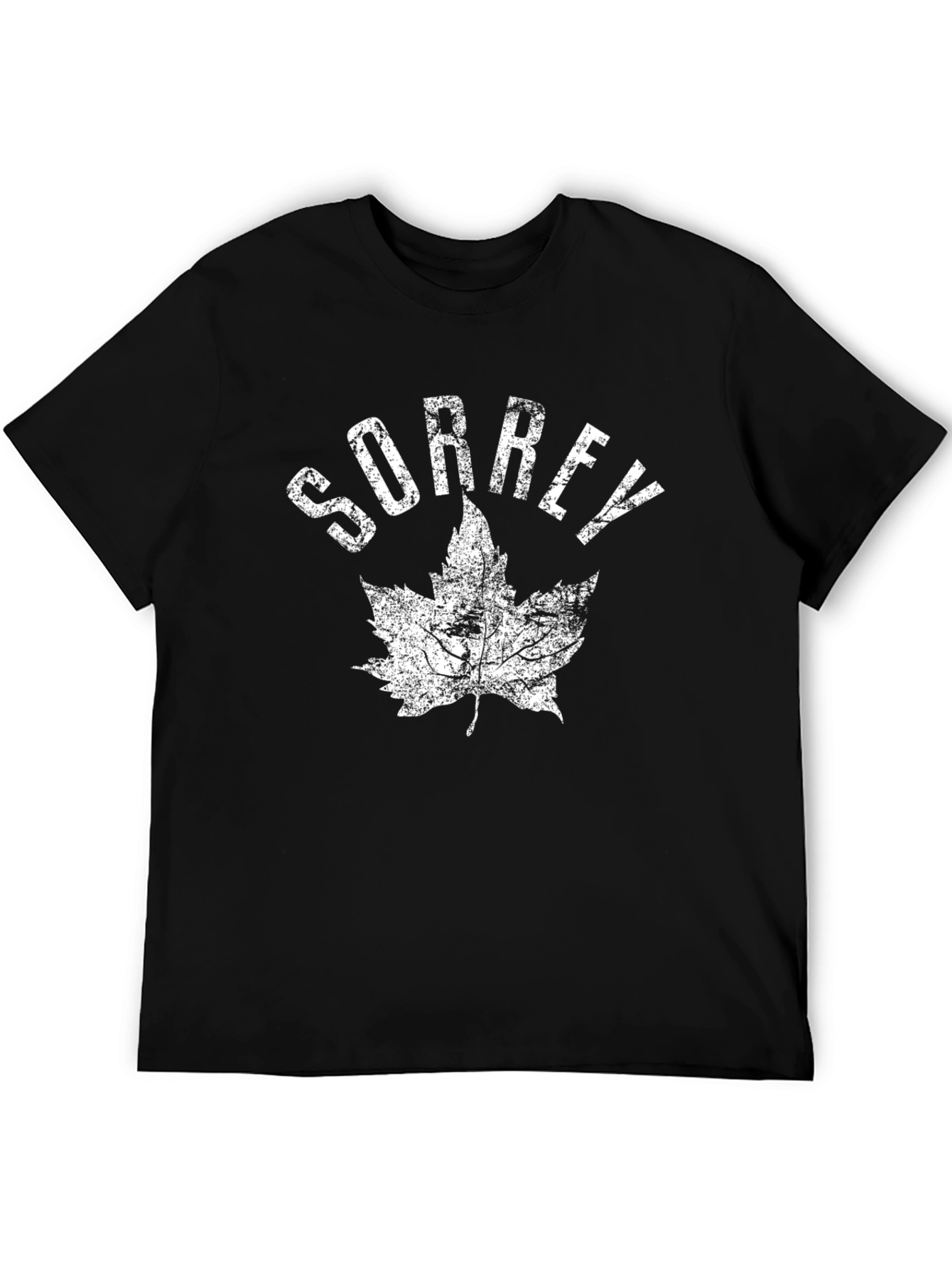 Sorrey T-Shirt with Maple Leaf - Black
