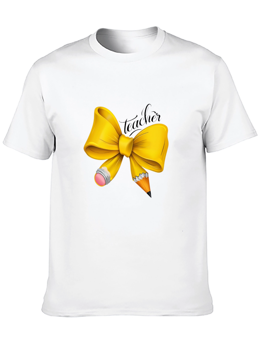 Teacher Bow Graphic T-Shirt - Unisex Crew Neck
