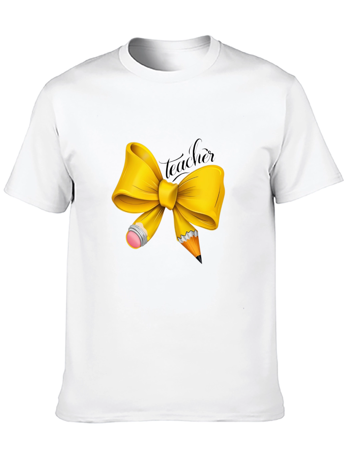 Teacher Bow Graphic T-Shirt - Unisex Crew Neck