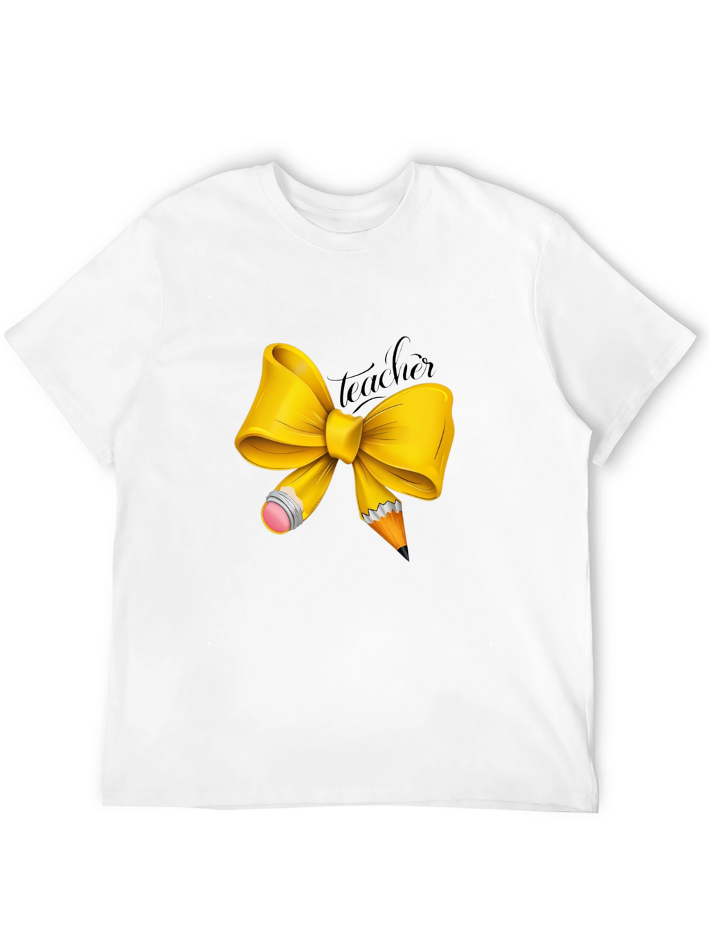 Teacher Bow Graphic T-Shirt - Unisex Crew Neck