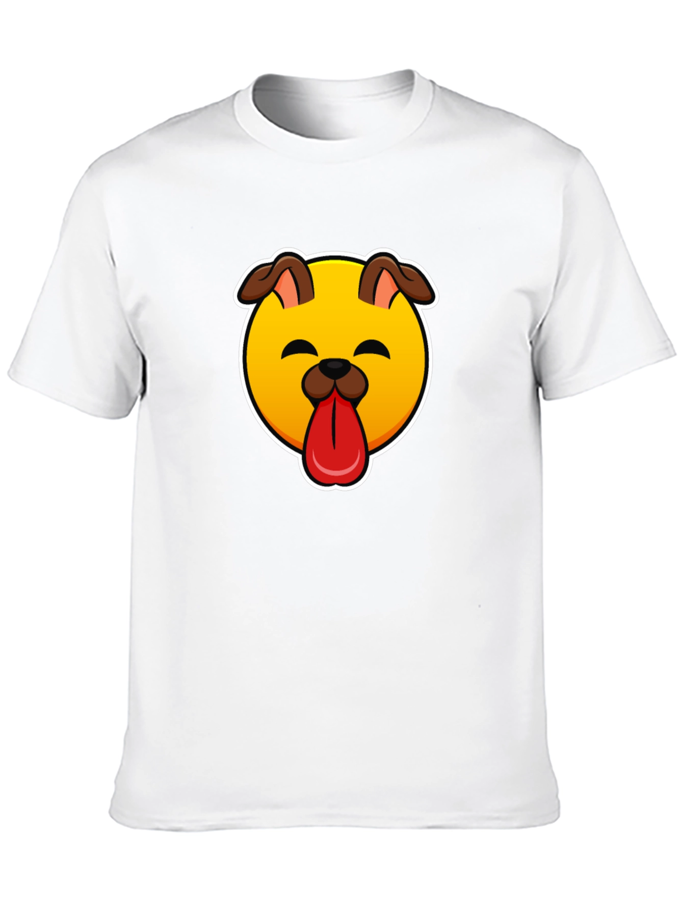 Dog Emoji Graphic Black T-Shirt
